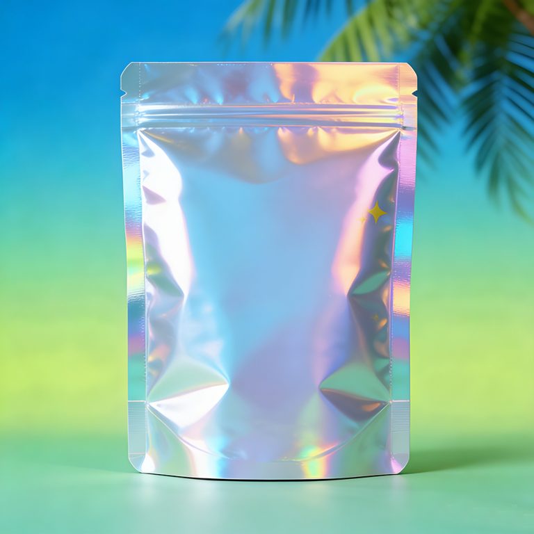 Custom logo holographic Aluminum foil 3.5g Mylar Bag Ziplock stand up pouch2