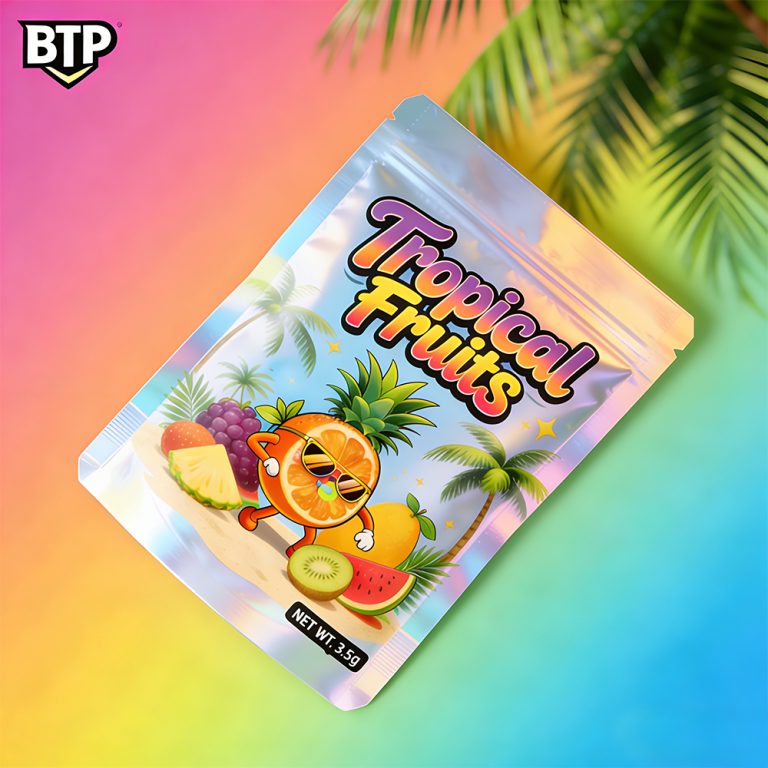 Custom logo holographic Aluminum foil 3.5g Mylar Bag Ziplock stand up pouch6