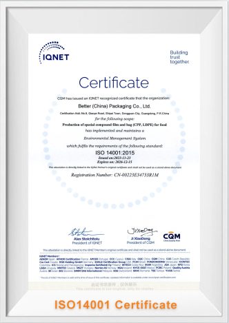 14001 certificate