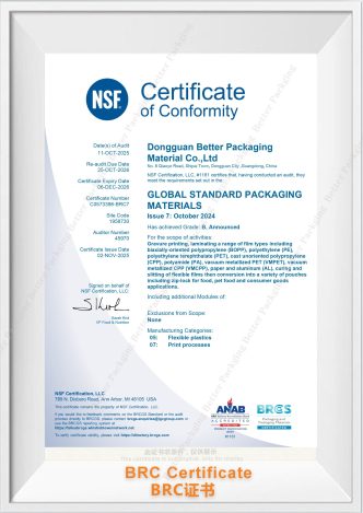 BRC CERTIFICATE